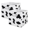 ANMINY 2PCS Cow Print Storage Cubes 11 Inch Cute Storage Box Baskets with Handles Washable Foldable Cotton Linen Fabric Small Storage Bins for Desktop Closet Shelf Organizer Container Home Office