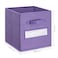 artsdi 11 Inch Storage CubeStorage bincube storage Set of 10 Foldable Fabric Cube Storage Bins with 10 Labels Window Cards a PenBaskets Containers for ShelvesCloset Organizers BoxPurple