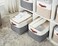 DECOMOMO Storage Bins Extra Large Fabric Storage Baskets for Shelves Decorative Linen Closet Organizer 158 x 125 x 10 inches Slate Grey White 3 Pack