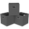 HEAYEEG Black Foldable Storage Cubes Bins Fabric Storage Box Cubes Organizer Baskets with Dual Handles for Home OrganizerSet of 3Gray