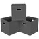 HEAYEEG Black Foldable Storage Cubes Bins Fabric Storage Box Cubes Organizer Baskets with Dual Handles for Home OrganizerSet of 3Gray