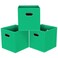 HEAYEEG Black Foldable Storage Cubes Bins Fabric Storage Box Cubes Organizer Baskets with Dual Handles for Home OrganizerSet of 3Green