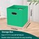 HEAYEEG Black Foldable Storage Cubes Bins Fabric Storage Box Cubes Organizer Baskets with Dual Handles for Home OrganizerSet of 3Green