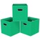 HEAYEEG Black Foldable Storage Cubes Bins Fabric Storage Box Cubes Organizer Baskets with Dual Handles for Home OrganizerSet of 3Green