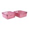 Isaac Jacobs Medium Glitter Storage Bin 14 x 115 x 55 Set wCutOut Handles Plastic Organizer MultiFunctional Home Storage Solution Kids Playroom Bedroom Closet 2 Pink