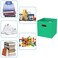 Yunkeeper Black Fabric Cubby Storage Bins13x13x13 InchesCube Organizer Bin Foldable Storage Boxes with Dual Handles Fabric Organizer Box and collapsible Storage basketSet of 3Green