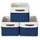DECOMOMO Storage Bins Extra Large Fabric Storage Baskets for Shelves Decorative Linen Closet Organizer 158 x 125 x 10 inches Navy Blue White 3 Pack