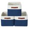 DECOMOMO Storage Bins Extra Large Fabric Storage Baskets for Shelves Decorative Linen Closet Organizer 158 x 125 x 10 inches Navy Blue White 3 Pack