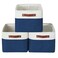 DECOMOMO Storage Bins Extra Large Fabric Storage Baskets for Shelves Decorative Linen Closet Organizer 158 x 125 x 10 inches Navy Blue White 3 Pack