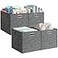 Posprica 13x15x13in Collapsible Storage Bins Fabric Foldable Cube Storage Boxes Decorative Storage Baskets Organizer for IKEA Kallax Shelves Closet Clothes Set of 4Black