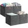 Posprica 13x15x13in Collapsible Storage Bins Fabric Foldable Cube Storage Boxes Decorative Storage Baskets Organizer for IKEA Kallax Shelves Closet Clothes Set of 4Black