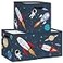 Clastyle 3 pcs Cosmic Space Cube Storage Unit Boxes Stars Kallax Box for Shelves Parents Storage Baskets for Book Clothes Toy Organizer Rocket 118x118x118 in