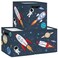 Clastyle 3 pcs Cosmic Space Cube Storage Unit Boxes Stars Kallax Box for Shelves Parents Storage Baskets for Book Clothes Toy Organizer Rocket 118x118x118 in