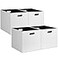 Posprica 13x15x13in Collapsible Storage Bins Fabric Foldable Cube Storage Boxes Decorative Storage Baskets Organizer for IKEA Kallax Shelves Closet Clothes Set of 4White