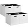 Posprica 13x15x13in Collapsible Storage Bins Fabric Foldable Cube Storage Boxes Decorative Storage Baskets Organizer for IKEA Kallax Shelves Closet Clothes Set of 4White