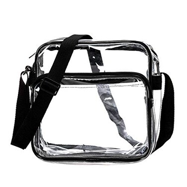 K-Cliffs KCliffs Heavy Duty Clear Tote Deluxe See Through Messenger Work Bag Durable Transparent PVC Lunch Bag