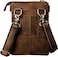 Le'aokuu Leaokuu Mens Genuine Leather Small Messenger Shoulder Satchel Waist Bag Pack 8711 8711 ADark Brown