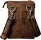 Le'aokuu Leaokuu Mens Genuine Leather Small Messenger Shoulder Satchel Waist Bag Pack 8711 8711 ADark Brown