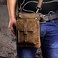 Le'aokuu Leaokuu Mens Genuine Leather Small Messenger Shoulder Satchel Waist Bag Pack 8711 8711 ADark Brown