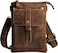 Le'aokuu Leaokuu Mens Genuine Leather Small Messenger Shoulder Satchel Waist Bag Pack 8711 8711 ADark Brown