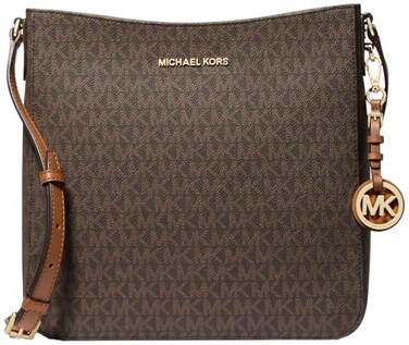 Michael Kors Jet Set Large Messenger Bag GoldTone HardwareBrown