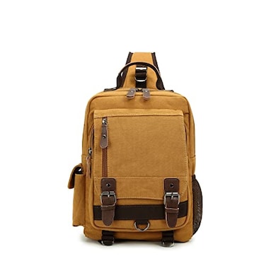 Sechunk Canvas Messenger Bag Sling Bag Crossbody Bag Shoulder Bag Retro Cross Body Handbags Large Yellow