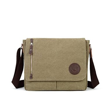 Sechunk Canvas Small Messenger Bag Vintage Shoulder bag Everyday Purse Crossbody bag for men women