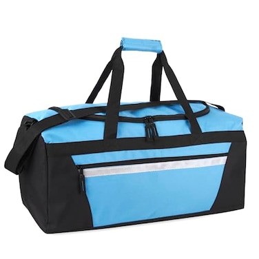 Trail maker 40 Liter 22 Inch Reflective Duffle Bag with Shoulder Strap for Men Women Travel Gym Bag Light Blue