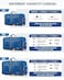 Gonex 100L Large Foldable Travel Duffle Bag with Shoes Compartment Packable Lightweight Water Repellent Duffel Bag for Camping Gym Weekender Bag Deep blue