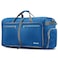 Gonex 100L Large Foldable Travel Duffle Bag with Shoes Compartment Packable Lightweight Water Repellent Duffel Bag for Camping Gym Weekender Bag Deep blue