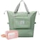 DOJUNS Large Capacity Travel Bag Foldable Travel Bag Expandable Duffel Bag Collapsible Waterproof Large Capacity Handbag Overnight Bags for Women and ManLight GreenToiletry Bag