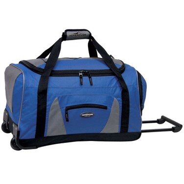 Travelers Club Adventure Travel Rolling Duffel Bag Navy Blue 22Inch