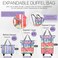 VOOWO Rolling Duffel Bag Foldable Expandable Duffle With Wheels for Travel Luggage Carry On Large Backpack Weekend Bag for Men Women Rainbow