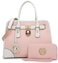 Dasein Women Handbags Top Handle Satchel Purse Shoulder Bag Hobo Bag Work Bag Set 2pcs 04 Simple Color Pink New