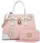Dasein Women Handbags Top Handle Satchel Purse Shoulder Bag Hobo Bag Work Bag Set 2pcs 04 Simple Color Pink New