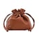 OANEXX Small Leather Drawstring Bucket Bag Hobo Bucket Bags and Purses Crossbody Bucket Satchel Bag Soft Drawstring Purse Brown