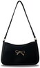 AIPJOY Small Shoulder Bag For WomenBow Shoulder Handbags Trendy Y2k PU Leather Purses Black