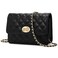 FOXLOVER Womens Mini Quilted Chain Crossbody Bags Purses Shoulder Bag for Women Leather Casual Black