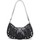 HIYOLALA Y2K Purse Small Shoulder Bags for Women with Rivets Punk Style Goth Grunge Emo Handbag