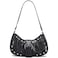 HIYOLALA Y2K Purse Small Shoulder Bags for Women with Rivets Punk Style Goth Grunge Emo Handbag