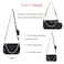 Kehpish Crossbody Bag for Women Leather Chain Strap Side Shoulder Handbag With Coin Purse Pouch 3 Removable Shoulder Straps