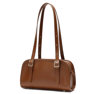 Keyli Shoulder Bag for women Swing polene bags Leather Designer Shoulder Handbag TopHandle Luxury Purse with Adjustable Strap Brown