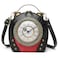 Lyuxhetaokdiq Women PVC Clock Shaped Handbag Crossbody Shoulder Bag Clock Purse 1 Black