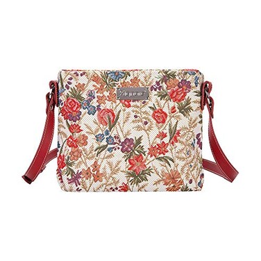 Signare Tapestry Crossbody Bag Shoulder Purse for Women In Flower Meadow Design XB02FLMD