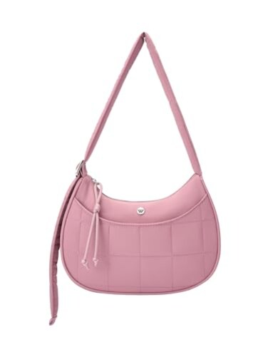 WESTBRONCO Puffer Crescent Shoulder Bags for Women Puffy Quilted Handbags Nylon Shoulder Purse with Adjustable Strap