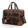 HLC 18 Inch Full Grain Leather Briefcase messenger shoulder bags for men and women brown 18 inch