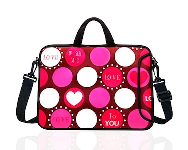 TAIDY 14Inch Laptop Shoulder Bag Sleeve Case With Handle For 13 133 14 141 NetbookMacbook Air Pro Red Heart