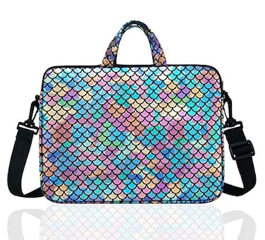 YOUDA 156Inch Laptop Shoulder Carrying Bag Case Sleeve for 14 15 156 inch MacBookNotebookUltrabookChromebook Mermaid Scale Colorful