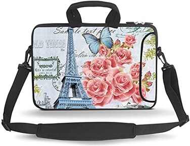 HEABPY Messenger Bag Carrying Case Sleeve with Handle Accessory Pocket Fits LaptopsNotebookebookstabletipad Tower Flower 14156 inch