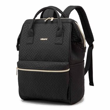 Kinmac Wide Open Style Laptop Backpack Large Capacity Travel College Backpack for 156 inch Laptop Computer Black